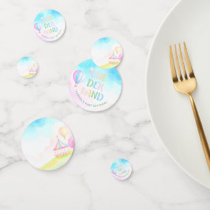 Süßes Pastell-Onederland-Wasserfarbe 1. Geburtstag Konfetti