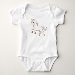 Süßes Pastell-Regenbogen-Einhorn Laufen Kawaii Uni Baby Strampler