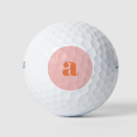 Süßes Pastell-Rosa-Orange-Monogramm Retro-Lettern