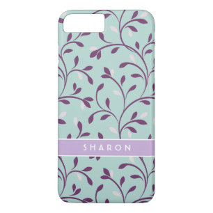 Süßes pastell türkis florales Muster Monogramm Case-Mate iPhone Hülle