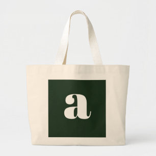 Süßes Pastell Weiß Grün Monogramm   Jumbo Stoffbeutel
