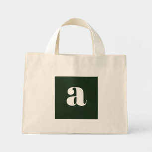 Süßes Pastell Weiß Grün Monogramm   Mini Stoffbeutel
