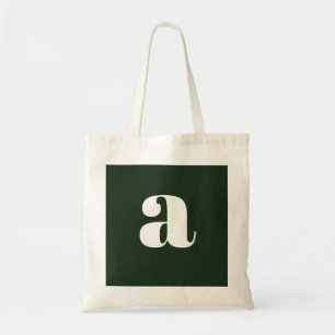 Süßes Pastell Weiß Grün Monogramm Tragetasche