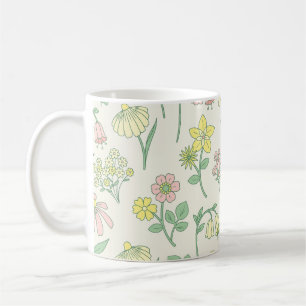 Süßes Pastell-Wildblumenmuster Kaffeetasse
