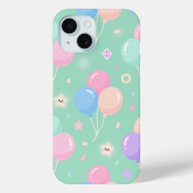 Süßes pastellgrün mit Ballons Case-Mate  iPhone Hülle (Rückseite)