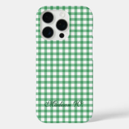 Süßes pastellgrünes Gingham-Muster iPhone 16 Pro Hülle