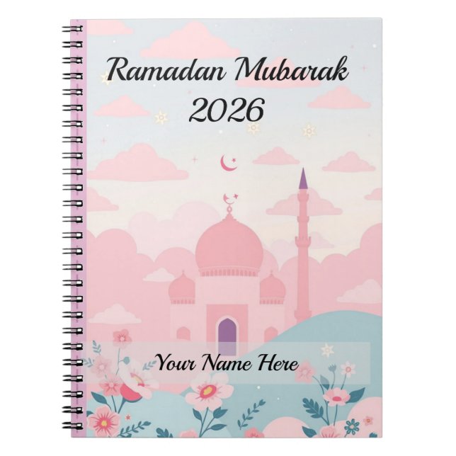 Süßes Pastellrosa Ramadan Notizblock (Vorderseite)