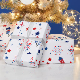 Süßes patriotisches Muster zum 4. Juli Geschenkpapier