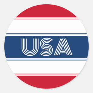 Süßes patriotisches USA Amerika Rot Weiß und Blau Runder Aufkleber