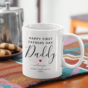Süßes personalisiertes "Erster Vatertag" Daddy Kaffeetasse