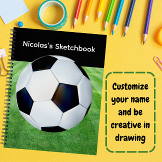 Süßes personalisiertes Fußball-Skizzenbuch für Kin Notizbuch