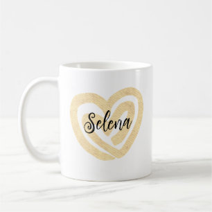 Süßes personalisiertes goldenes Wirbelherz Kaffeetasse