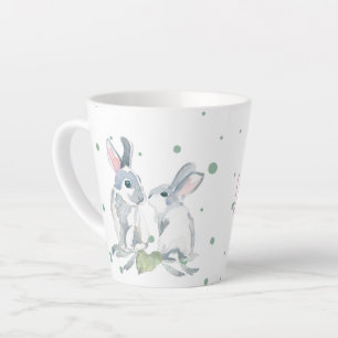 Süßes personalisiertes Häschen Kaninchen grün Wass Milchtasse