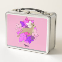 Süßes personalisiertes Rehkitz mit rosa Blumen