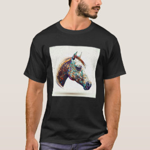 Süßes Pferd Farbspritzer Bunte Wasserfarbe Frau T-Shirt