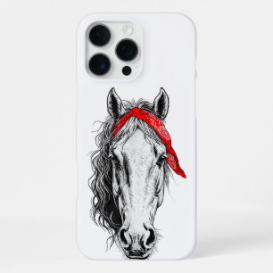 Süßes Pferd trägt rotes Western-Bandana iPhone 16 Pro Max Hülle