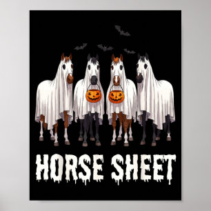 Süßes Pferde-Laken-Geist Halloween-Kostüm spooky Poster