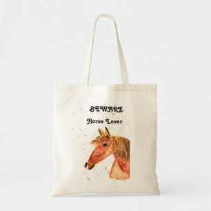 Süßes Pferdeliebhaber Mädchen moderne Wasserfarben Tragetasche