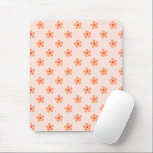 Süßes Pfirsich-Blütenmuster Minimale Florale Ästhe Mousepad