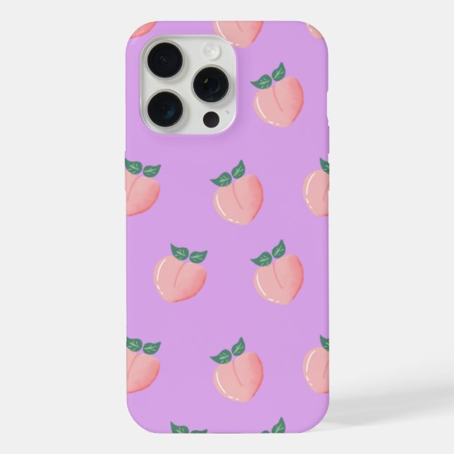 Süßes Pfirsich-Muster-iPhone-15-Pro-Max-Case. iPhone Hülle (Rückseite)