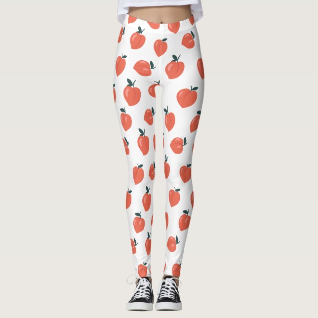 Süßes Pfirsichmuster Leggings (Vorderseite)