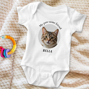 Süßes Pfoten-tolles Haustier-Freundes-Foto Baby Strampler