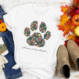 Süßes Pfotenabdruck-Herbst-T-Shirt für einen Hunde T-Shirt