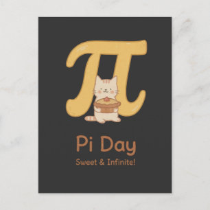 Süßes Pi-Day-Katzen-Shirt Feiertagspostkarte