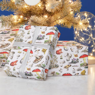 Süßes Pilz-Frosch-Schnecken-Wald-Muster Geschenkpapier