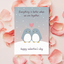 Süßes Pinguin-Paar Valentinstag Grußkarte Feiertagskarte