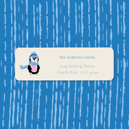Süßes Pinguin- und Geschenk-Feiertags-Rücksendeeti
