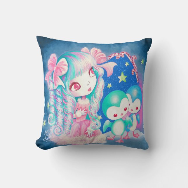 Süßes Pinguin-Weihnachten Kissen (Vorderseite)