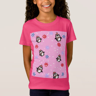 Süßes Pinguin-Wintermuster – Schneeflocken T-Shirt