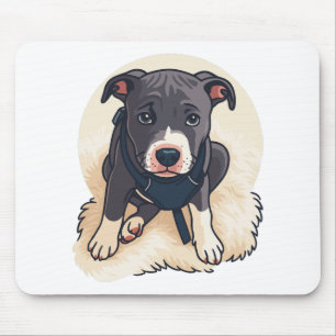 Süßes Pitbull-Welpen-Hund-Cartoon-Design Mousepad