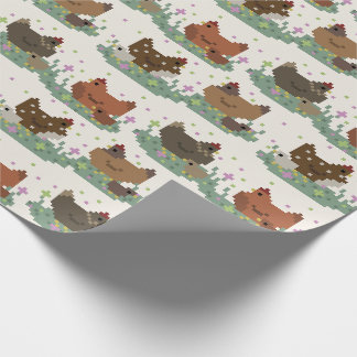 Süßes Pixel-Hühner-Muster Geschenkpapier