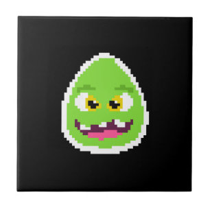 Süßes pixeliges Ei-Monster Fliese