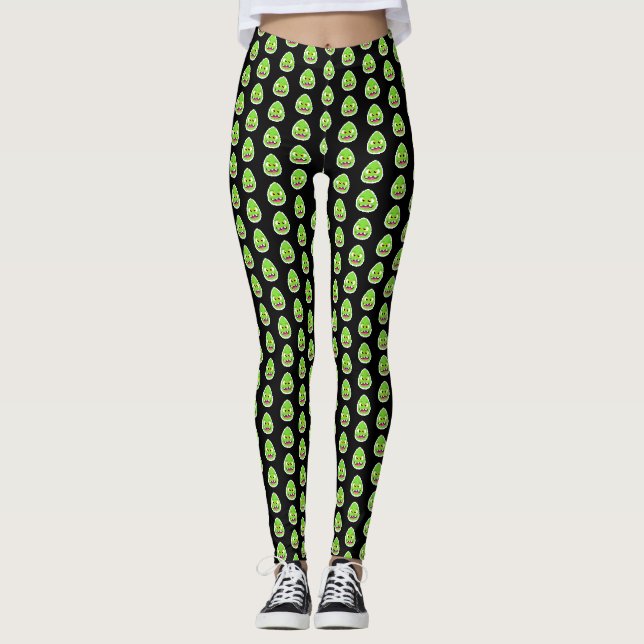 Süßes pixeliges Ei-Monster Leggings (Vorderseite)