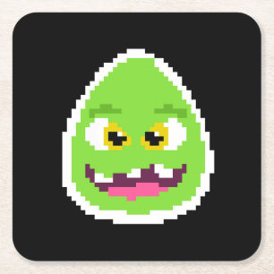 Süßes pixeliges Ei-Monster Rechteckiger Pappuntersetzer