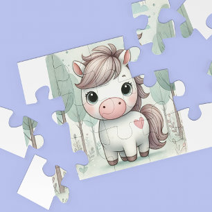 Süßes Pony im fantastischen Wald Puzzle