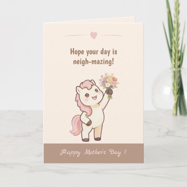 Süßes Pony, toller Tag Muttertagskarte Karte (Vorderseite)