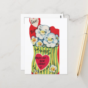 Süßes Popcorn Retro Vintage Valentinstag Postkarte