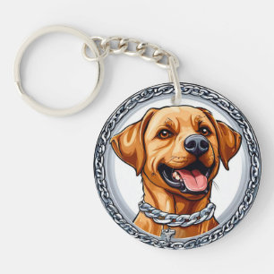 Süßes Porträt eines gelben Labradors als Geschenk  Schlüsselanhänger