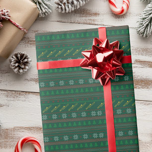 Süßes Posaunen-Weihnachts-Pullovermuster Geschenkpapier