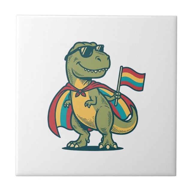 Süßes Pride-Dinosaurier-Vektor-Shirt-Design_1 Fliese (Vorderseite)