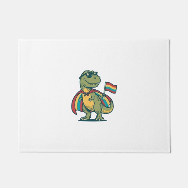 Süßes Pride-Dinosaurier-Vektor-Shirt-Design_1 Fußmatte (Vorderseite)