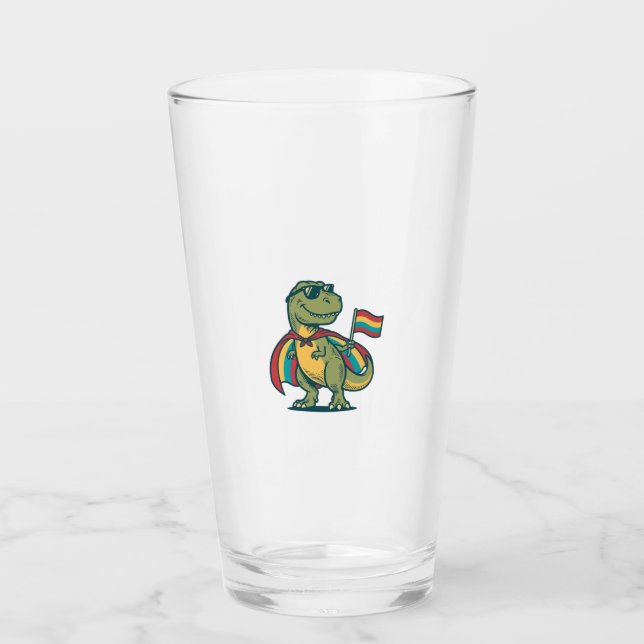 Süßes Pride-Dinosaurier-Vektor-Shirt-Design_1 Glas (Vorderseite)