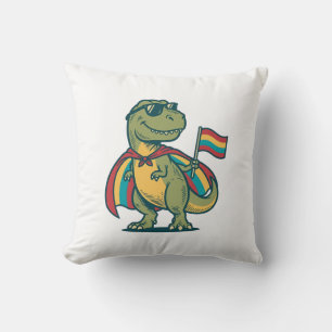 Süßes Pride-Dinosaurier-Vektor-Shirt-Design_1 Kissen