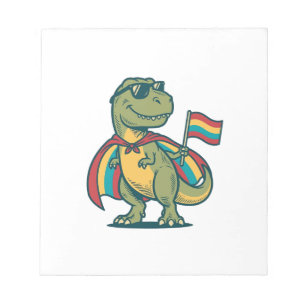 Süßes Pride-Dinosaurier-Vektor-Shirt-Design_1 Notizblock