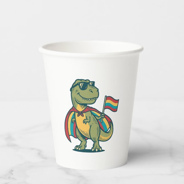 Süßes Pride-Dinosaurier-Vektor-Shirt-Design_1 Pappbecher (Vorderseite)