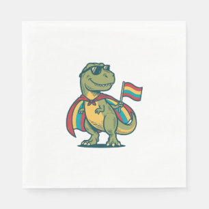 Süßes Pride-Dinosaurier-Vektor-Shirt-Design_1 Serviette